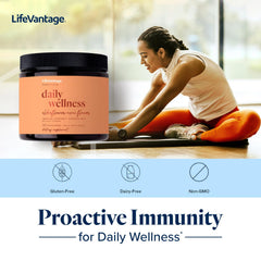 LifeVantage Daily Wellness elderflower-acai ingredients panel emphasizing Thrive blend