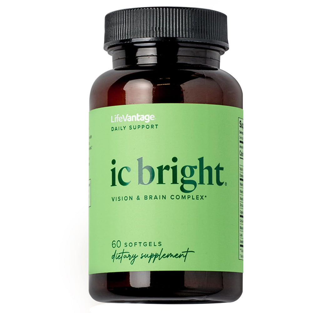 LifeVantage IC Bright bottle and softgels for eye health support