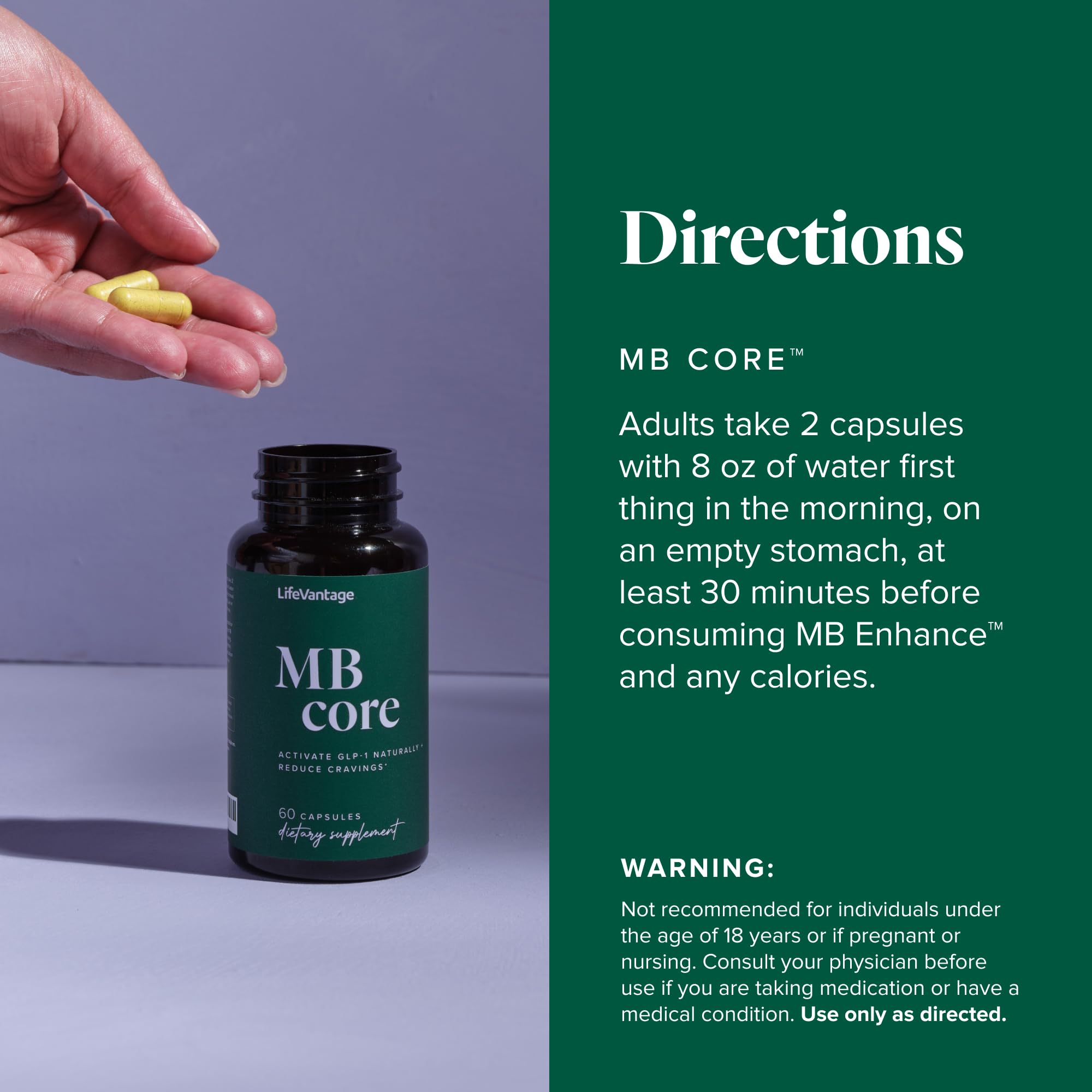 LifeVantage MindBody GLP-1 System lifestyle setting showing mindful eating potential.