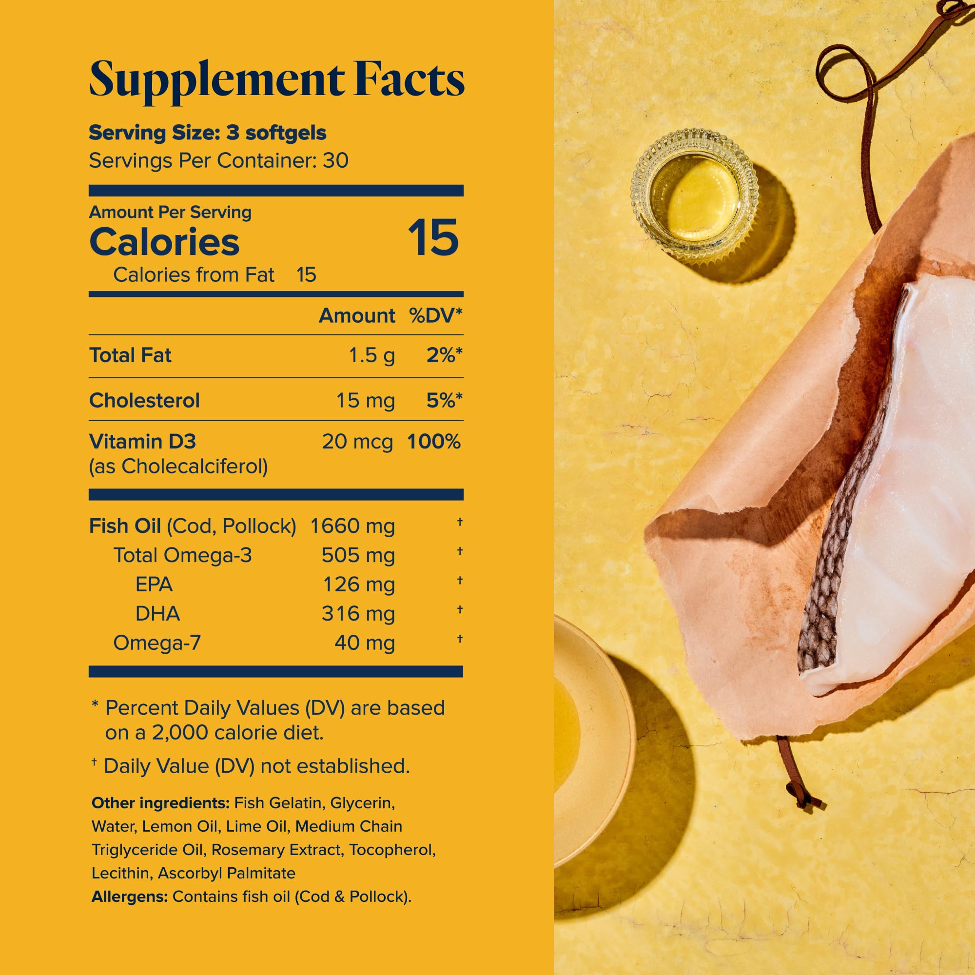 LifeVantage Omega+ softgels on a clean counter, ready for daily intake.