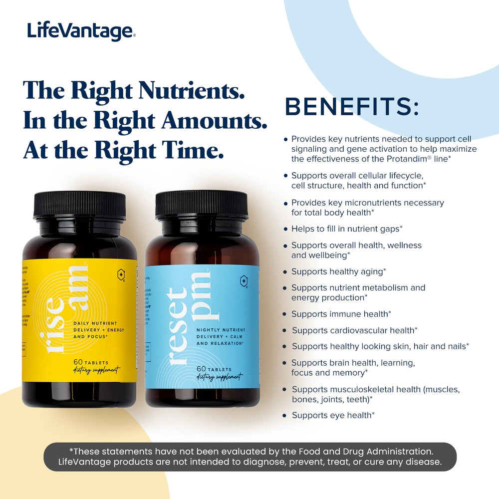 LifeVantage Reset PM capsules paired with an evening routine