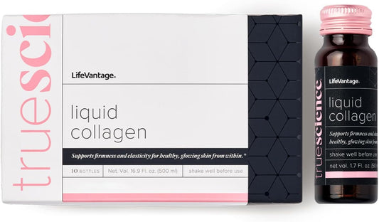 LifeVantage TrueScience liquid collagen bottle in appleberry flavor for radiant skin support