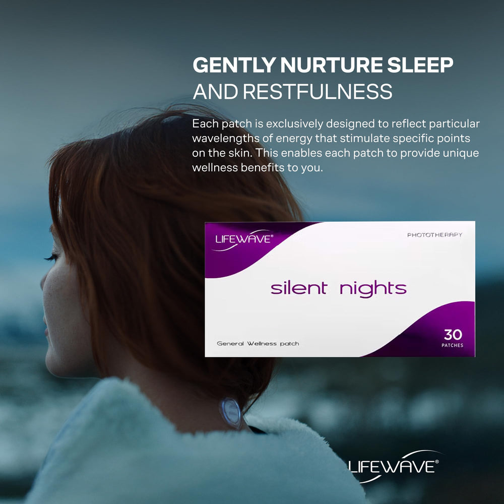 LifeWave evening routine with hydration reminder, supporting comfortable nights.