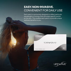 Applying IceWave patch to the back during activity for comfort