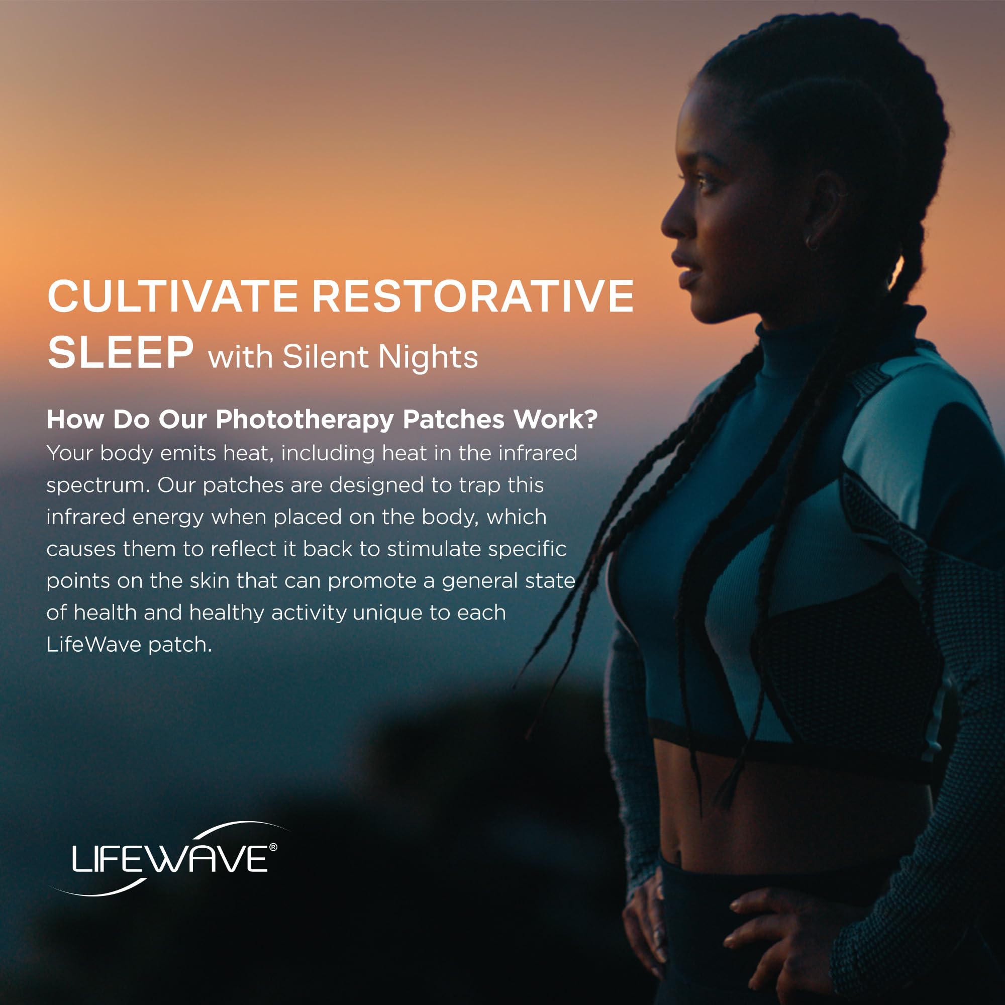 LifeWave patented light technology shown, offering a gentle phototherapy approach.