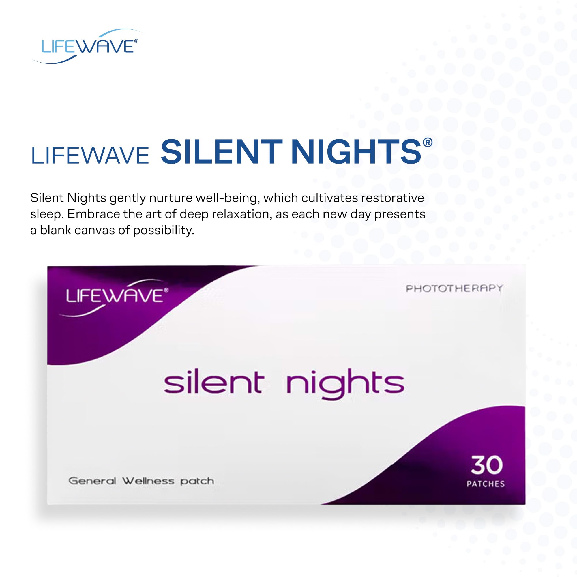 LifeWave sleep-enhancer in night-use scene suggesting potential evening balance.
