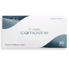LifeWave Y-Age Carnosine patches pack front, ready for daily active wellness.