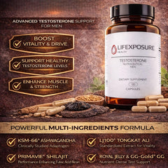 Lifexposure Health LJ100 Tongkat Ali capsules promoting energy and stamina