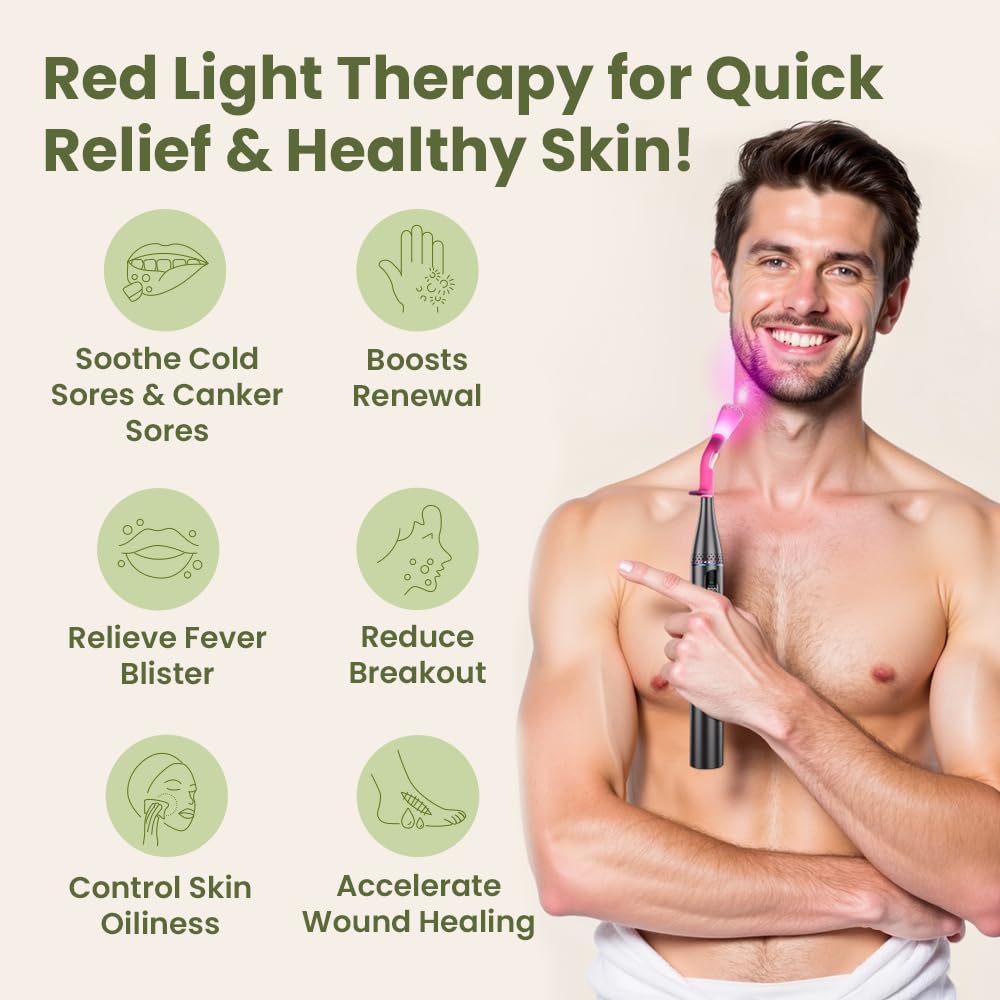 LifeZoom 3-in-1 wand for mouth use targets cold sores with calm light
