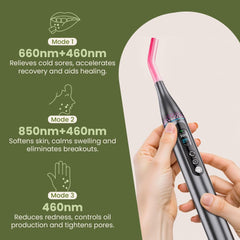 LifeZoom red-blue-infrared spectrum wand highlights skin benefits with targeted therapy