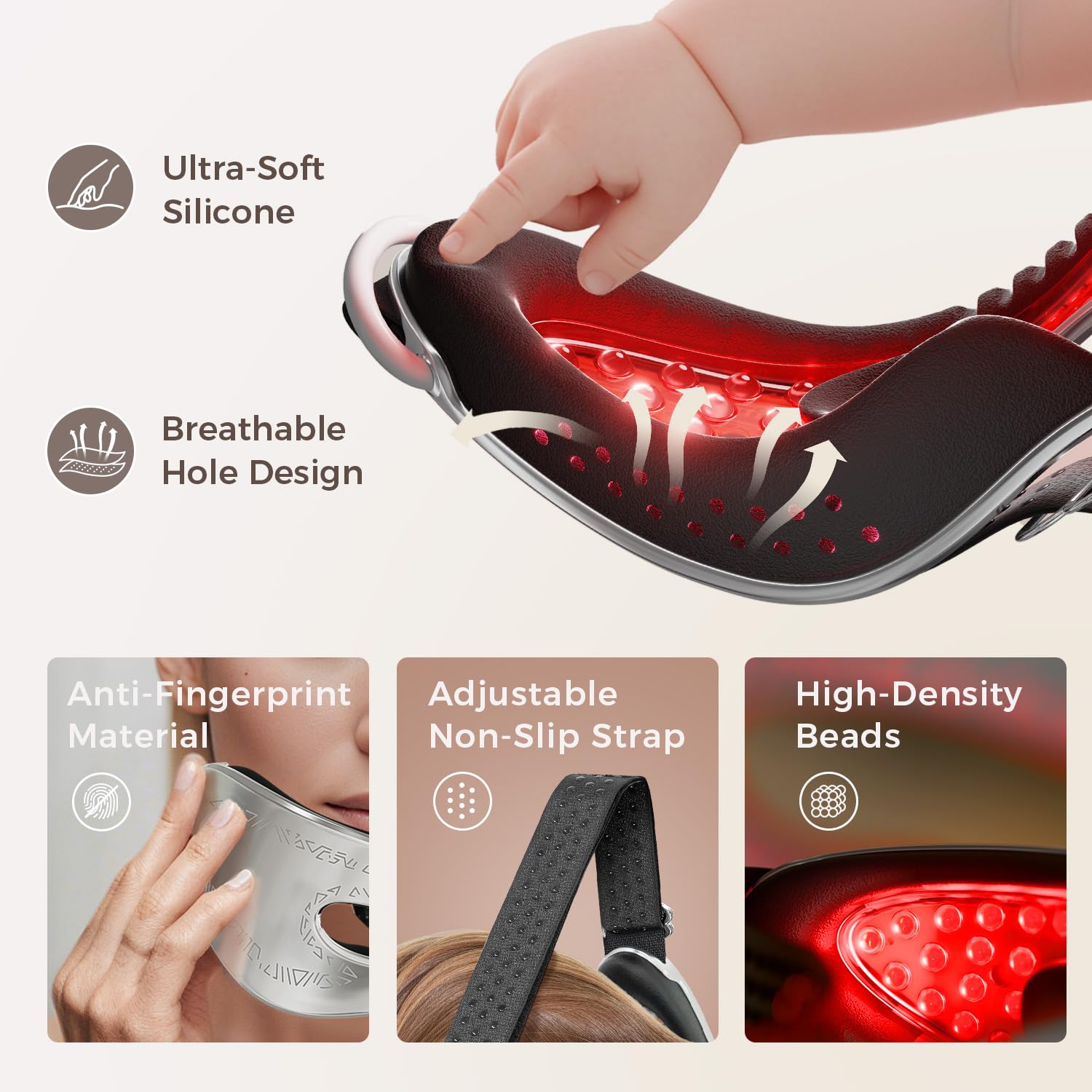 Adjustable strap on LifeZoom mask provides secure, comfortable wear during sessions.