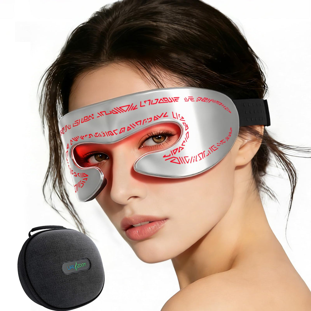 LifeZoom red light eye mask front view with 660nm LEDs for targeted eye-area therapy.