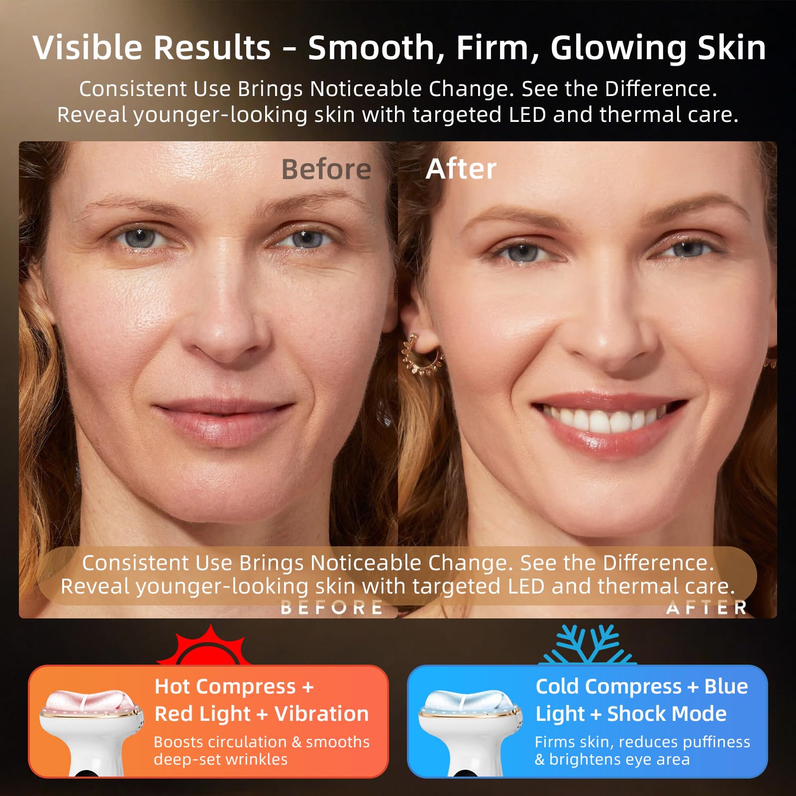 Lifiora jawline-definition tool helps lift and shape the facial silhouette.