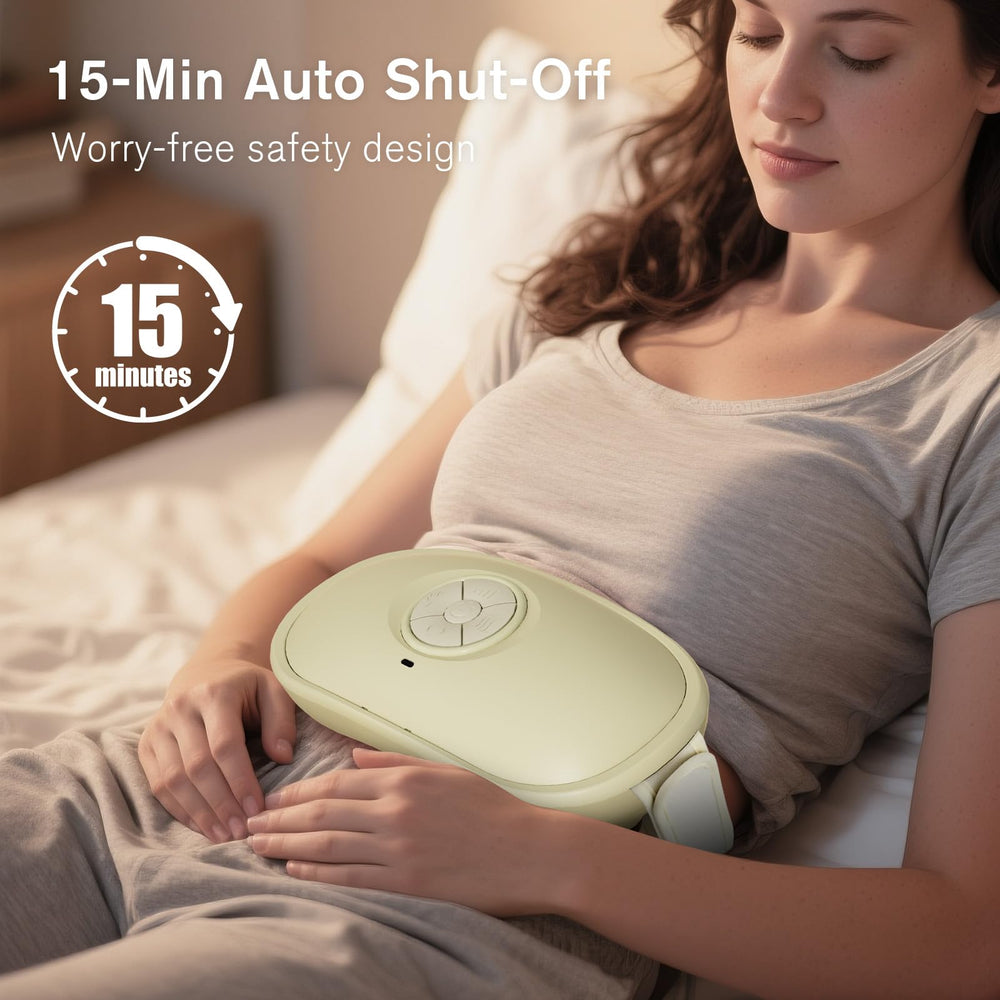 Lifiora portable stomach massage in use, demonstrating on-the-go digestive comfort.