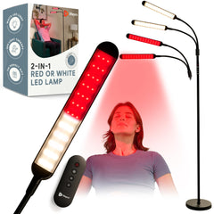 LifePro Lumaglow front view showing dual-head lamp for at-home wellness sessions