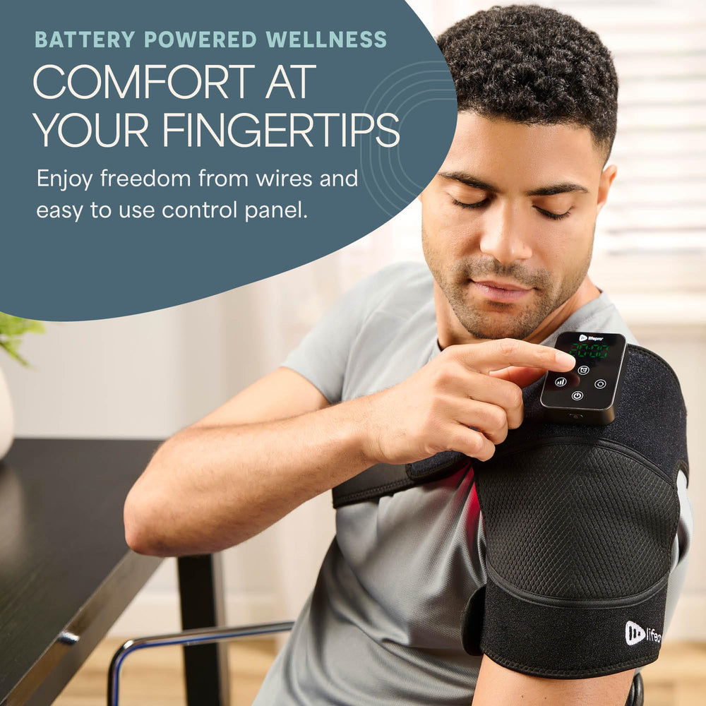 LifePro portable foldable knee wrap stored in its bag for travel.