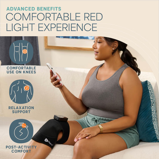 LifePro wireless knee wrap in use enabling hands-free operation.