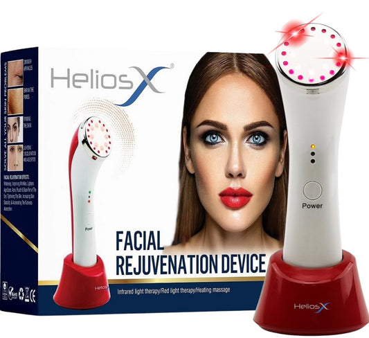 Lift Care Helios X red light therapy face closeup for collagen support and brighter skin tone