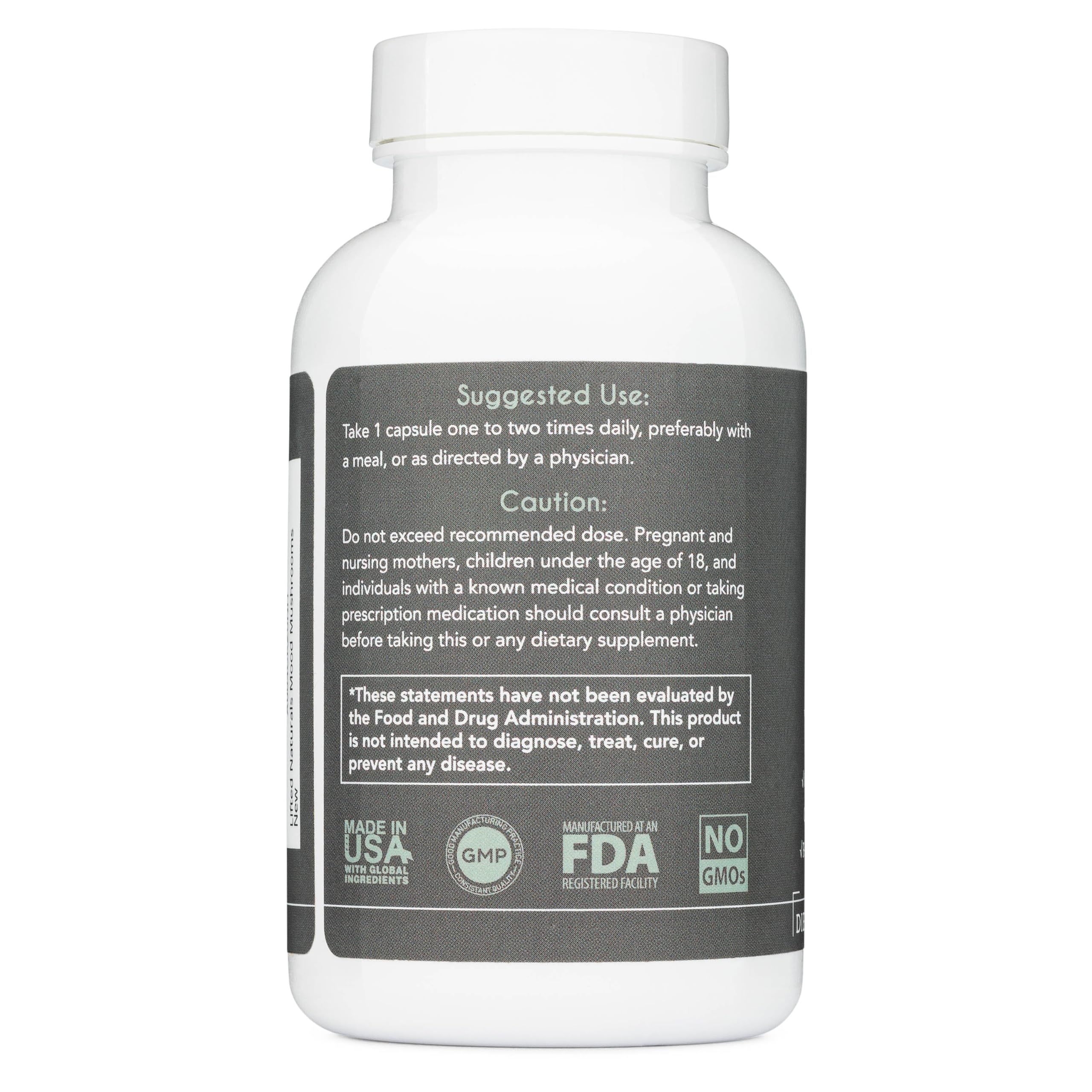 Lifted Naturals Mood Mushrooms capsule close-up, signals easy intake.