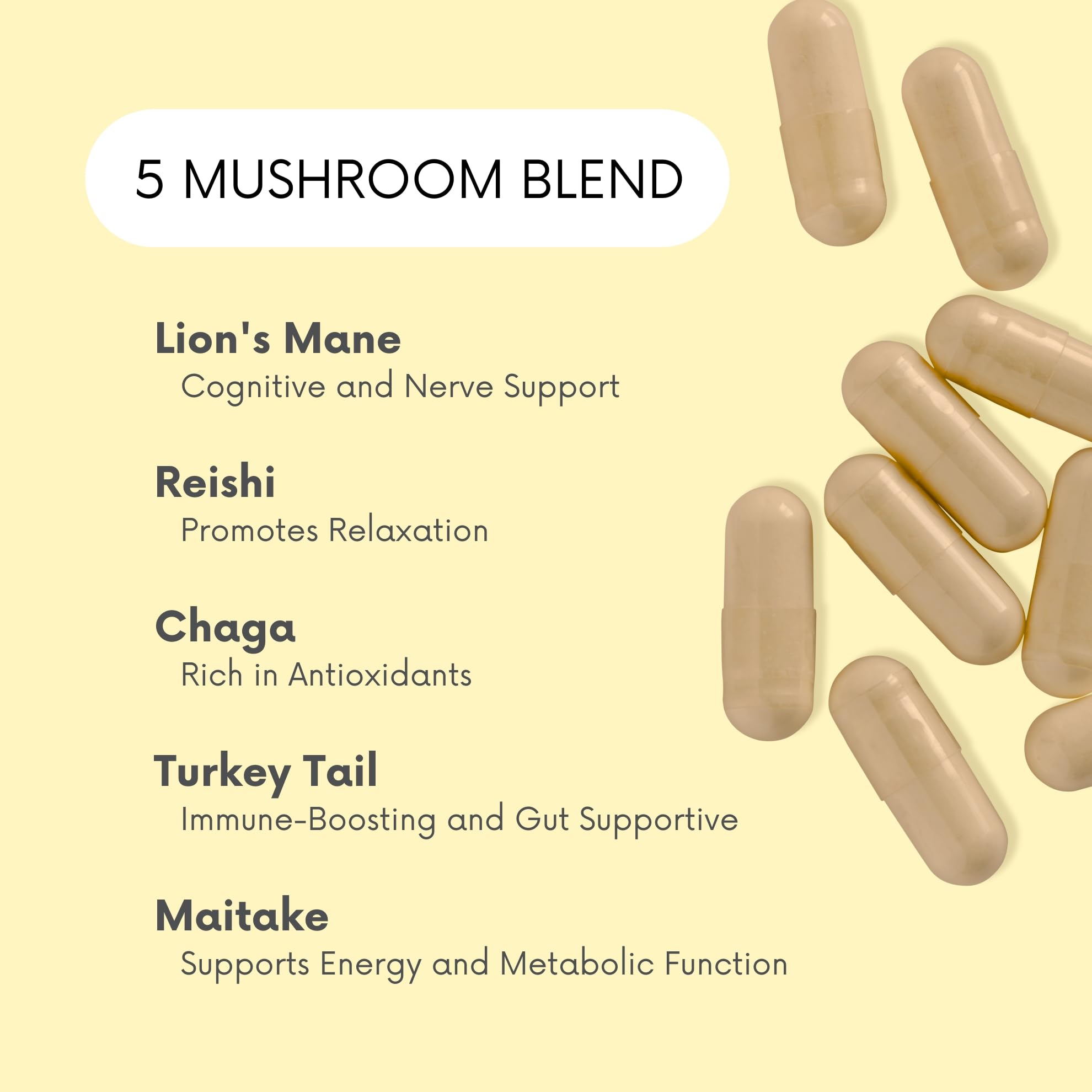 Lifted Naturals Mood Mushrooms label close-up, highlights mushroom blend.