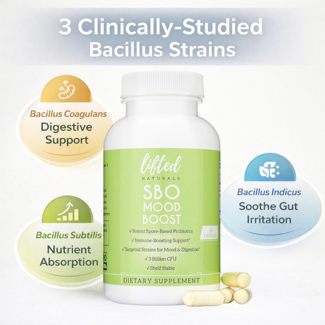 Lifted Naturals probiotic label close-up with 3B CFU emphasis.