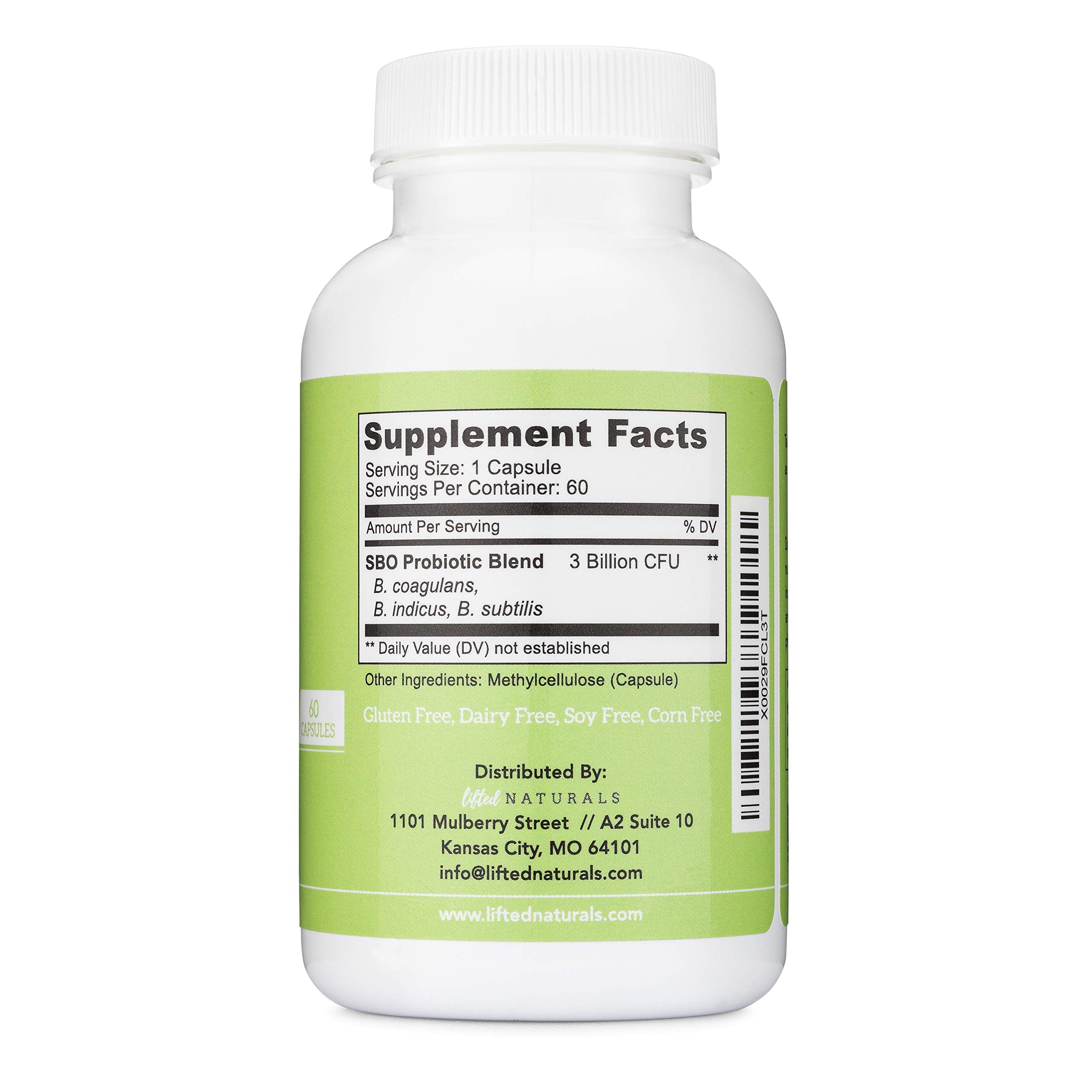 Lifted Naturals vegan symbol indicating vegan-friendly probiotic.