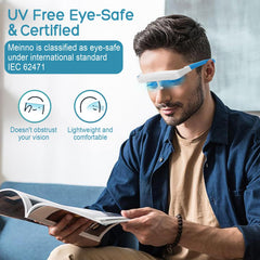 Light Therapy Glasses 10,000 lux equivalent without staring at a lamp.