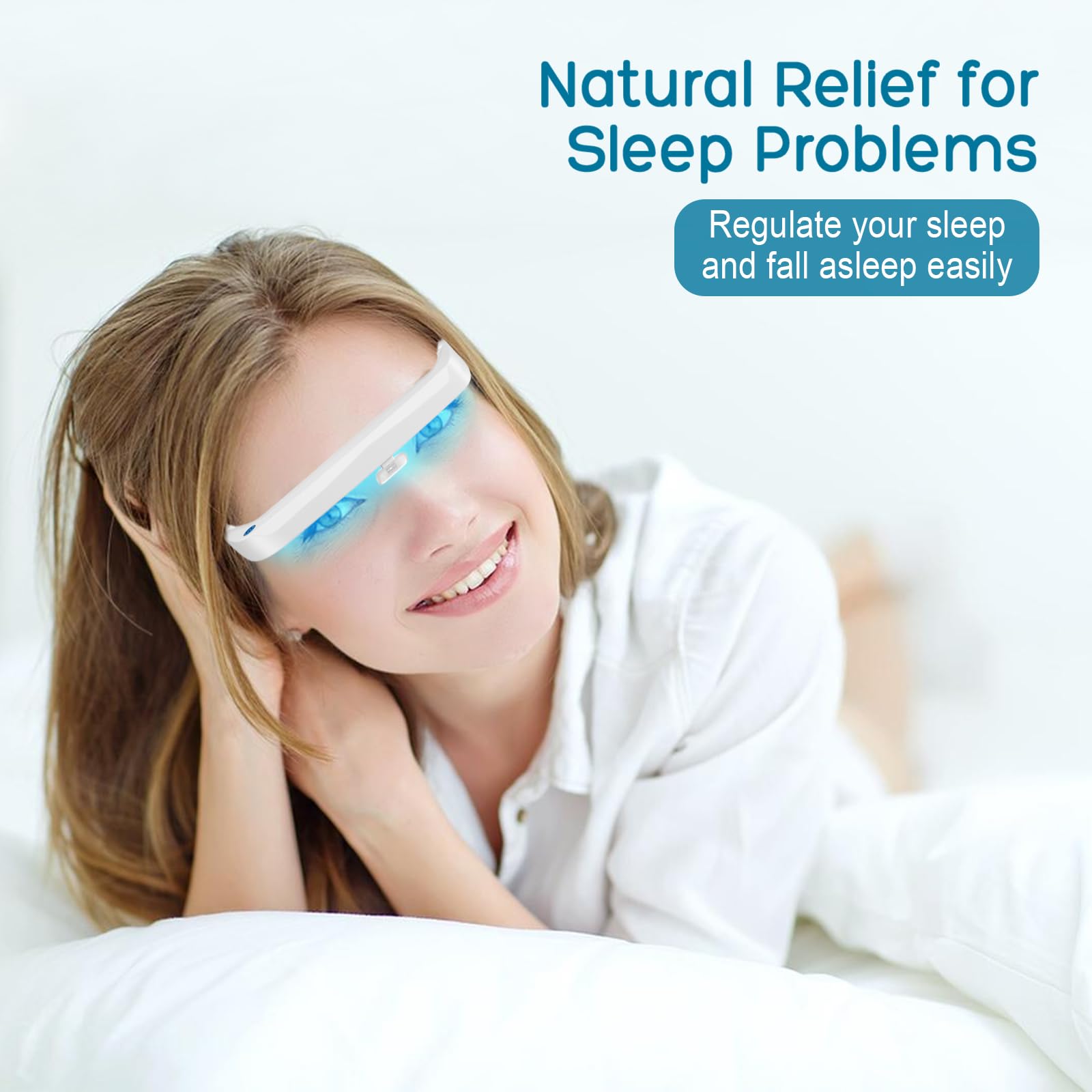 Light Therapy Glasses blue light mode targets mood support in shorter sessions.
