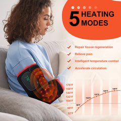 LightinMax knee brace showing three light modes and four frequencies