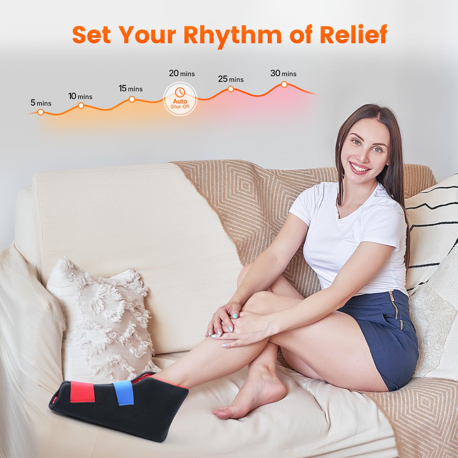 Lightium foot wrap with adjustable Velcro for a secure, snug fit.