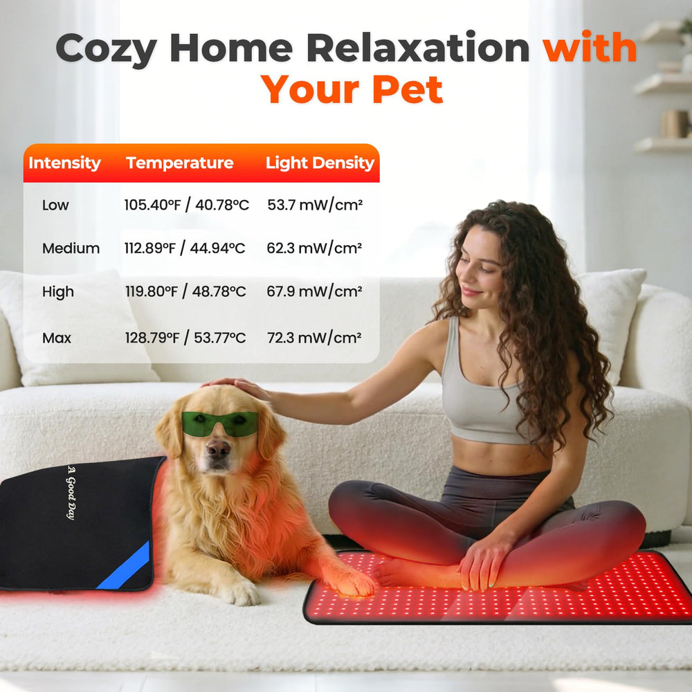 LIGHTIUM red-blue therapy pad on knees for joint comfort and recovery potential.