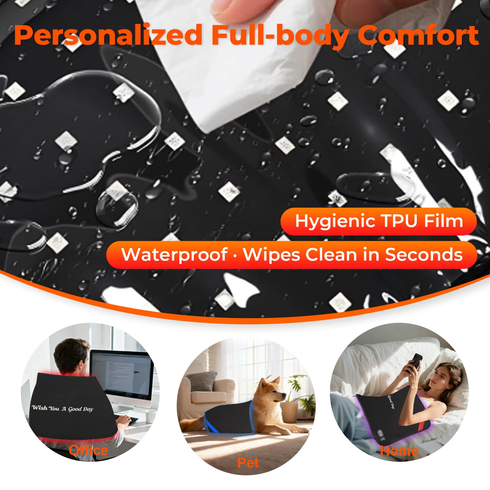 LIGHTIUM therapy pad with adjustable velcro straps for secure full-body wrapping.