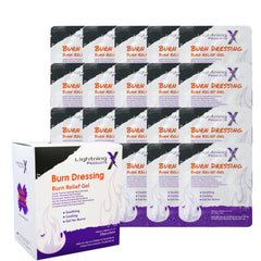 Lightning X Products burn dressing 4x4 foam demonstrating quick application for burn care