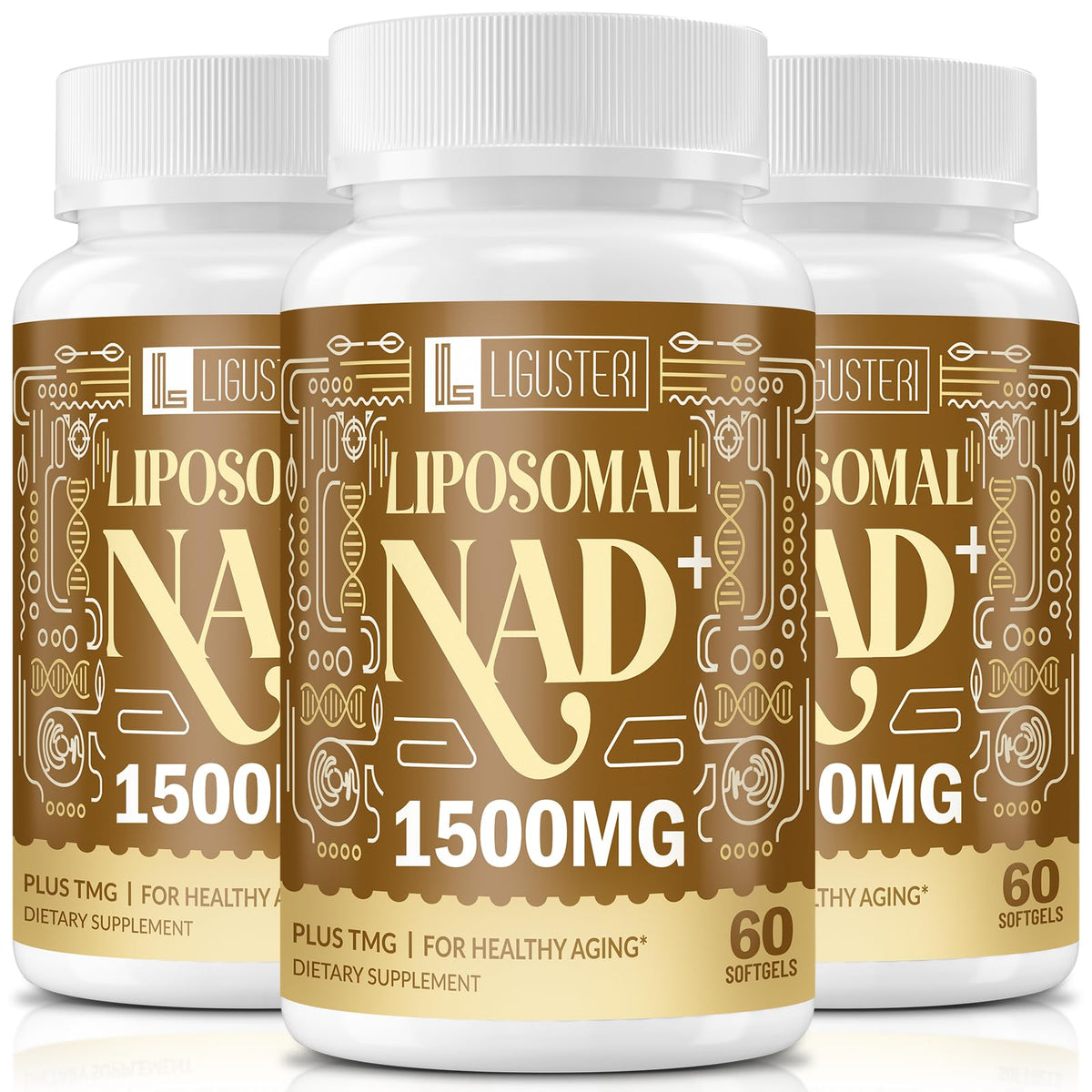 LIGUSTERI liposomal NAD+ bottle front view for daily energy support