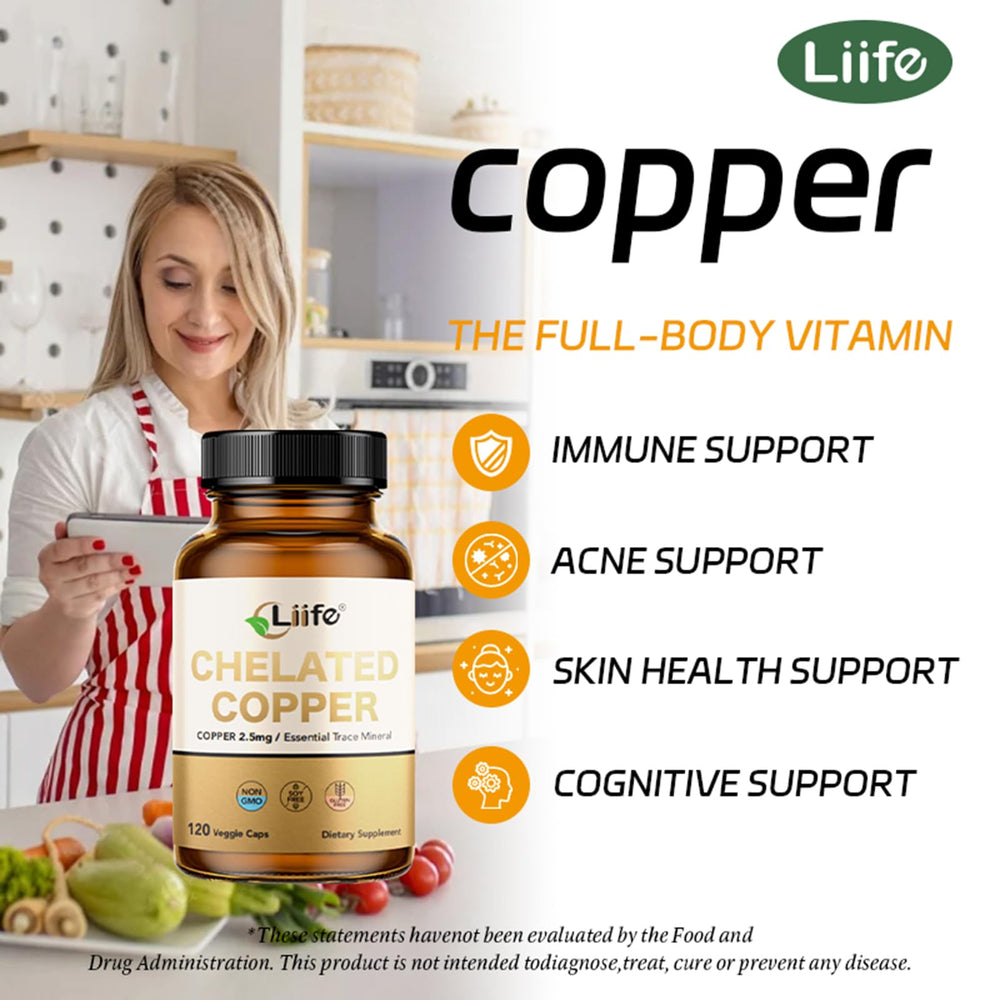 LIIFE Albion chelated copper bottle pour captures mess-free, simple dispensing.