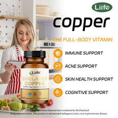 LIIFE Albion chelated copper bottle pour captures mess-free, simple dispensing.