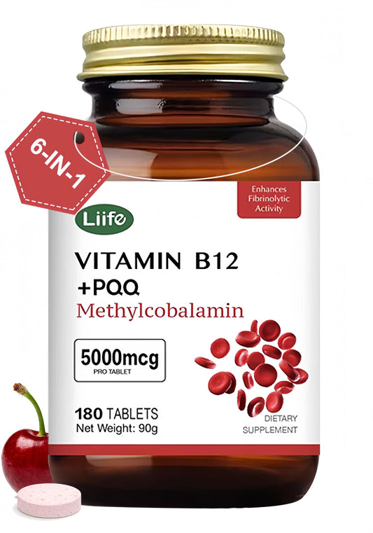LIIFE Methylcobalamin with PQQ bottle on kitchen counter suggesting convenient daily energy support