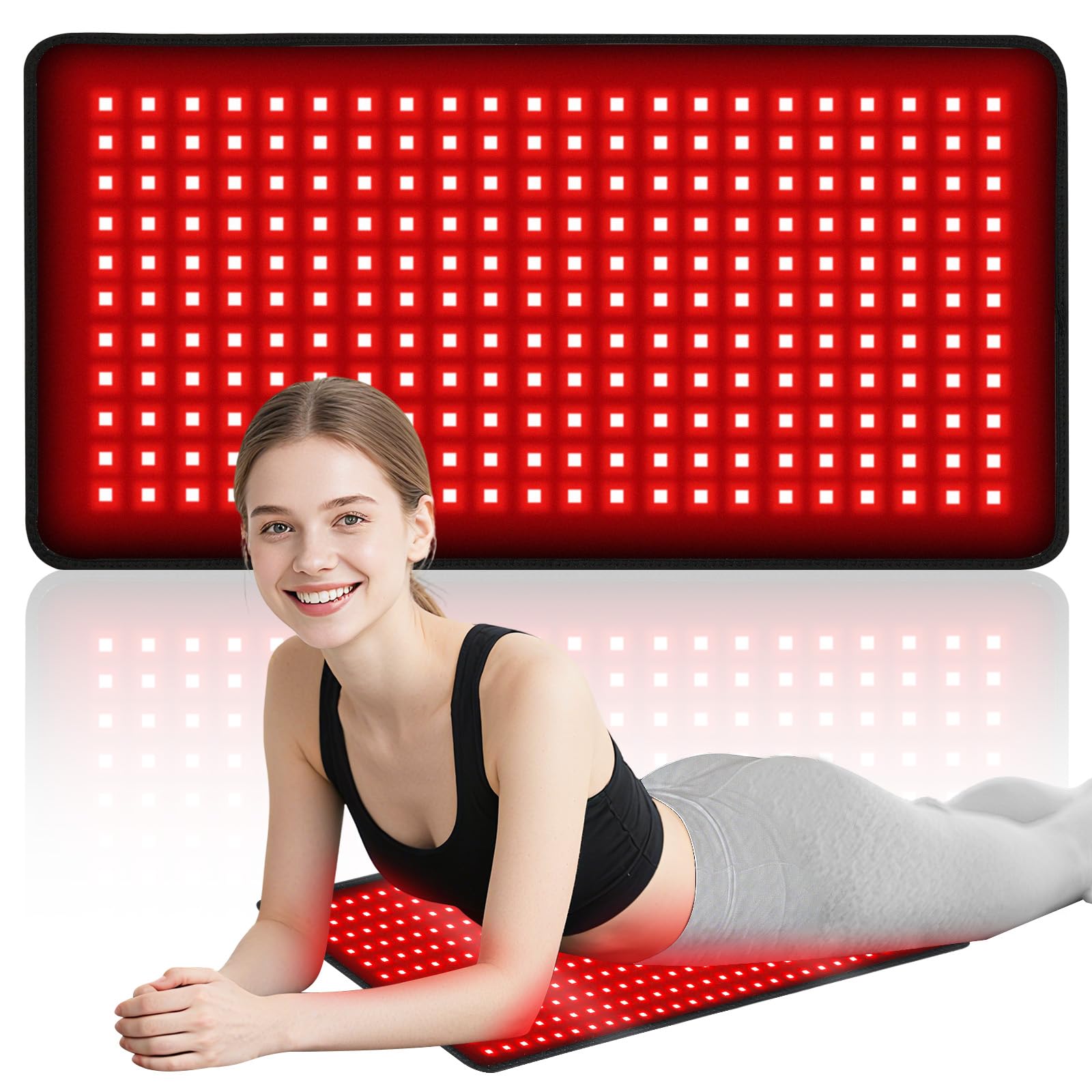 LILIAOTHERA red light therapy pad back coverage for full-back warmth and convenience