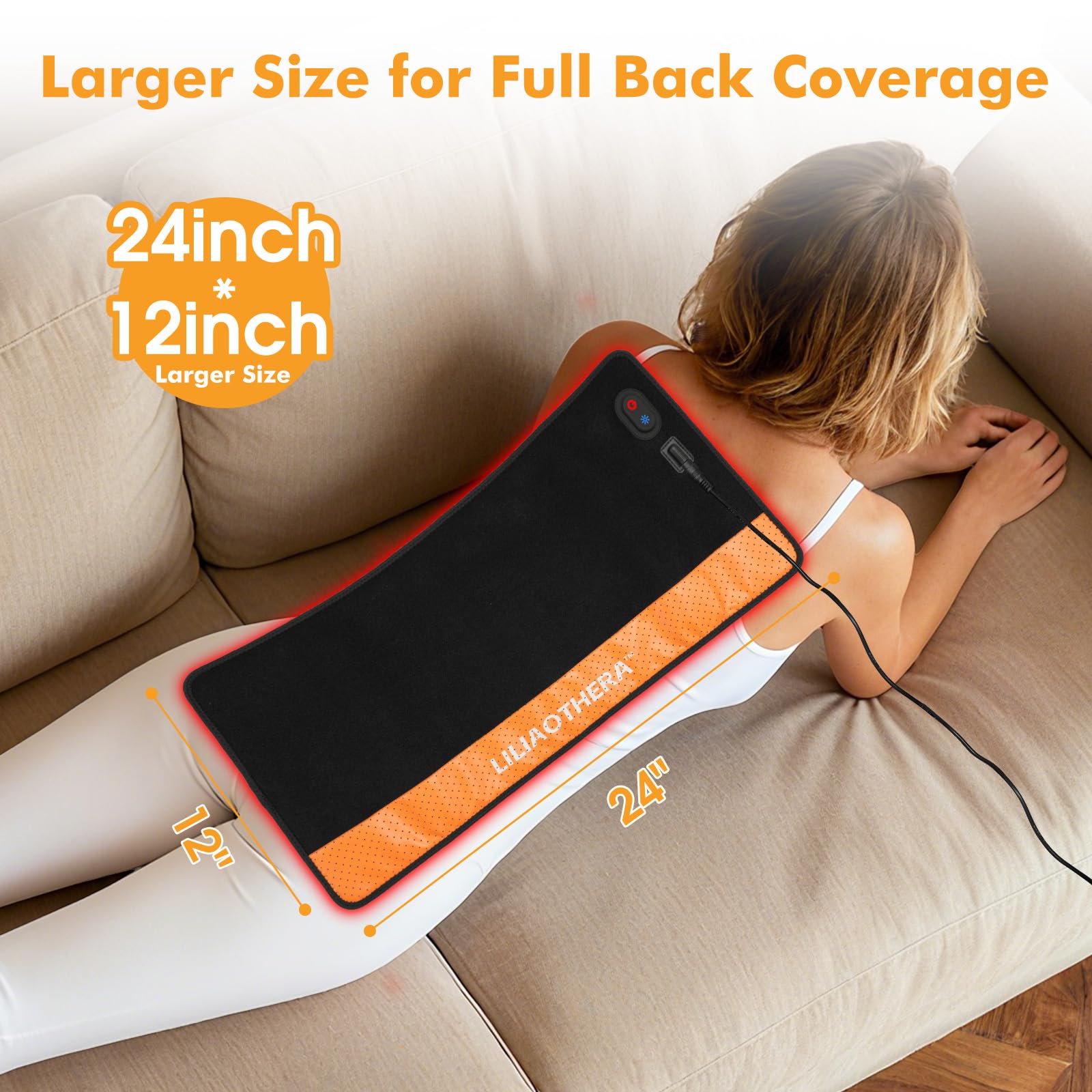 LILIAOTHERA red light therapy pad full-body panel for expansive, hands-free use