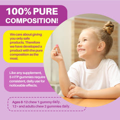 Kids 8+ scene with LILICARE 5HTP Gummies suggesting kid-friendly routine.
