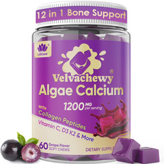 LILICARE algae calcium soft chews bottle front for convenient bone support