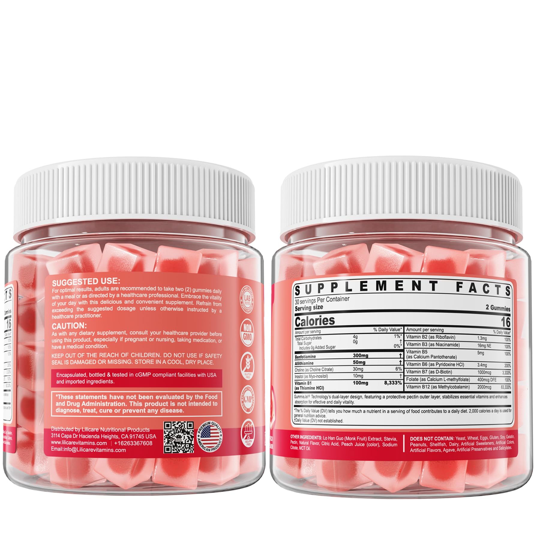 Peach flavored gummies from LILICARE for a tasty daily routine