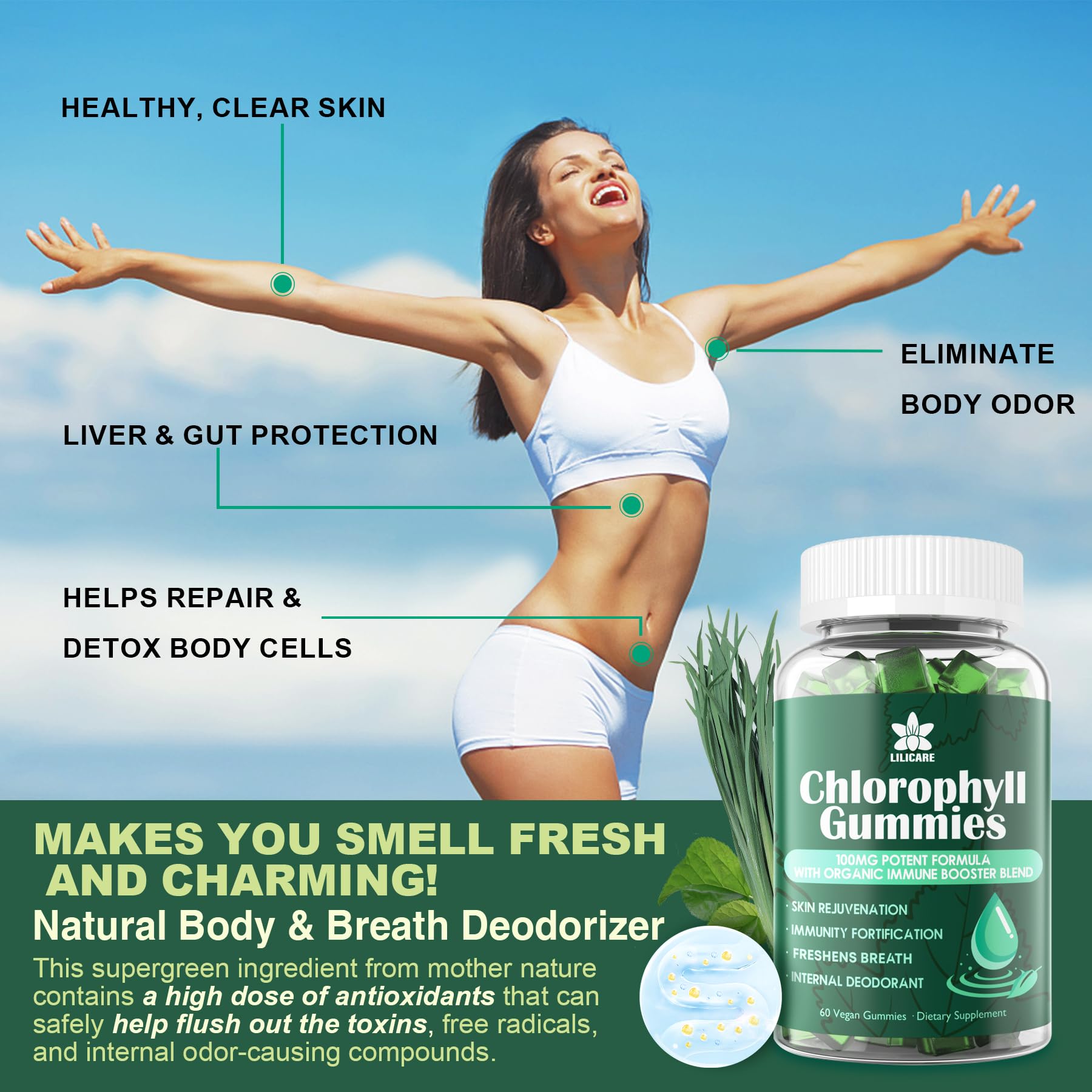 LILICARE Chlorophyll Gummies digestive support for balanced comfort.