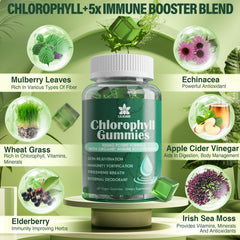 LILICARE Chlorophyll Gummies vitamin blend with D3, C, E, and B12 for overall vitality.