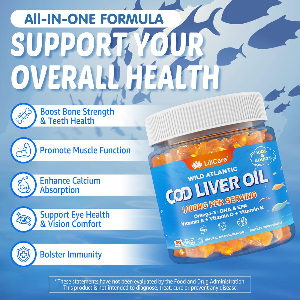 LILICARE gummies on a bright kitchen counter kids and adults reach for a tasty daily dose