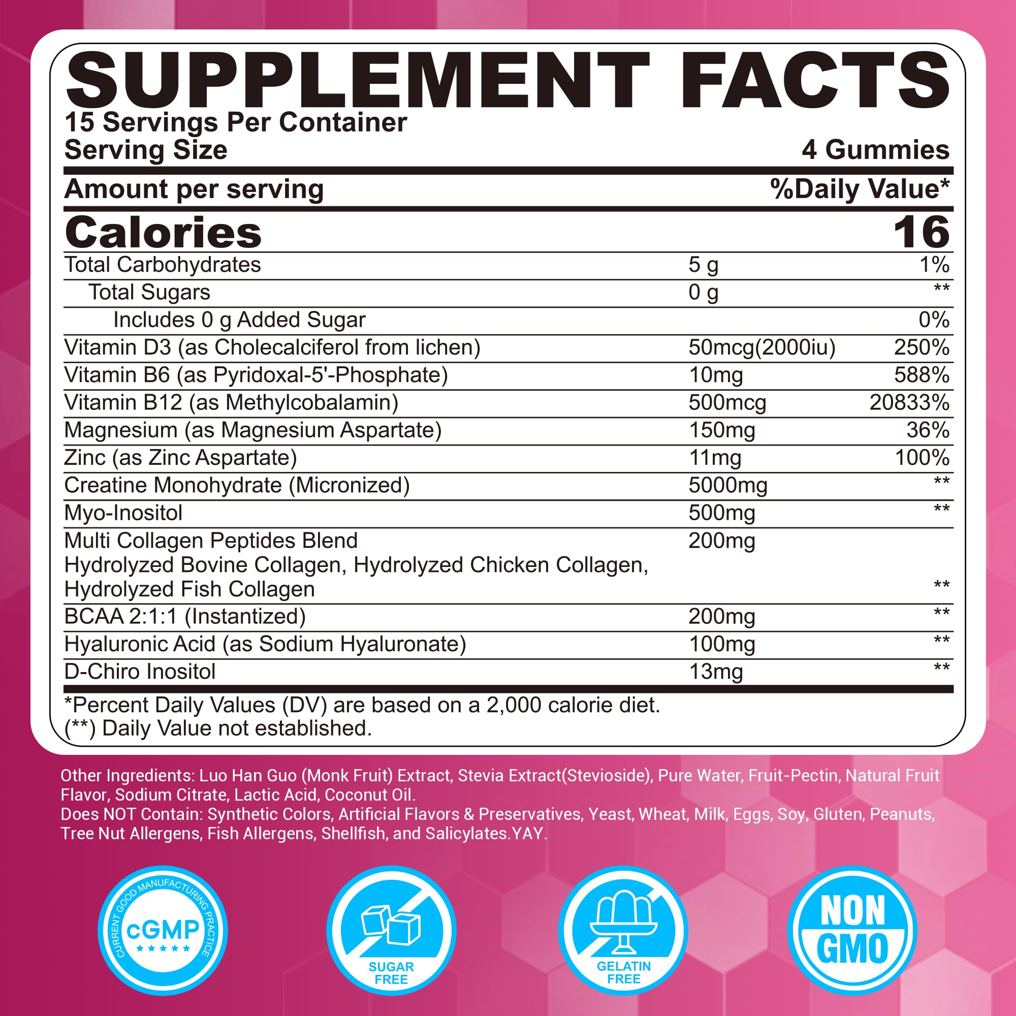 LILICARE Creatine for Women Gummies berry flavor close-up for tasty daily use