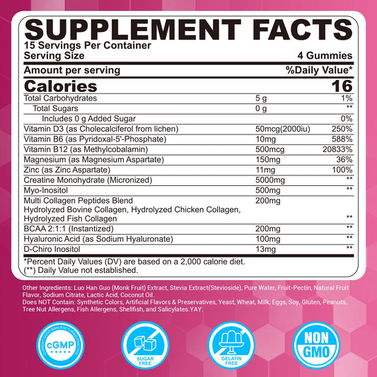 LILICARE Creatine for Women Gummies berry flavor close-up for tasty daily use