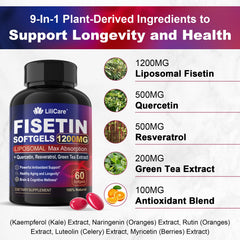 LILICARE Fisetin skin health glow graphic implying vitality benefits