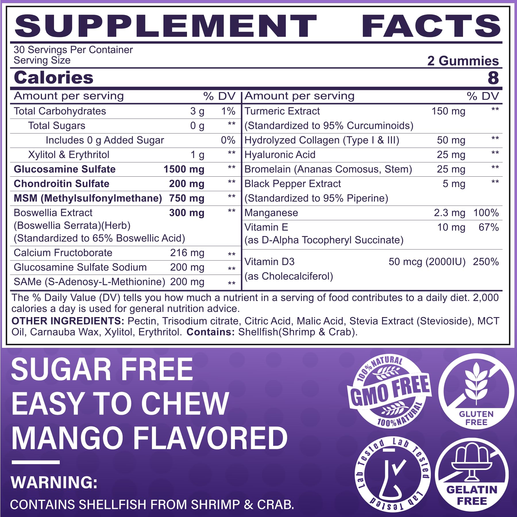 LILICARE gummies mango serving on a white surface for daily joint support