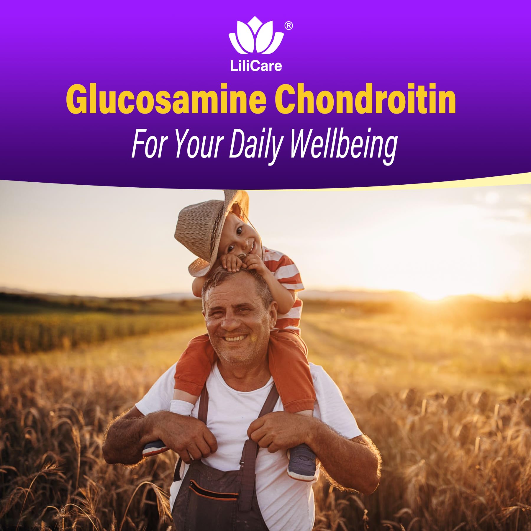 LILICARE supplement facts panel highlighting boswellia turmeric for joint support
